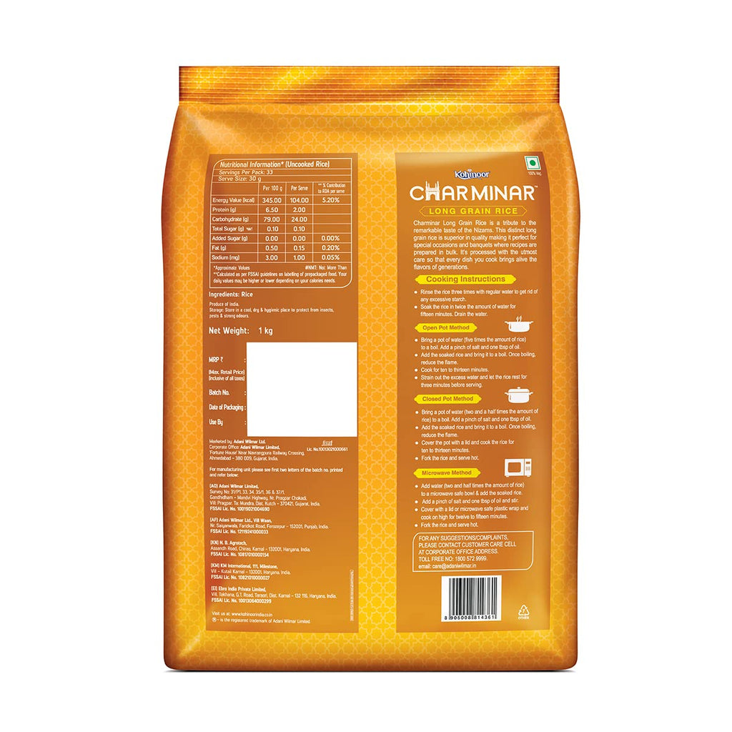 Kohinoor Charminar Long Grain, 1kg