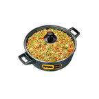 Hawkins Futura 3 Litre Cook n Serve Bowl, Non Stick Saucepan with Glass Lid, Sauce Pan for Cooking and Serving, Black (NCB30G)
