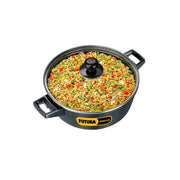 Hawkins Futura 3 Litre Cook n Serve Bowl, Non Stick Saucepan with Glass Lid, Sauce Pan for Cooking and Serving, Black (NCB30G)