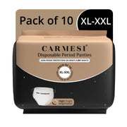 Carmesi Disposable Period Panties for Women - Pack of 10 (XL-XXL) | 360° Protection for Super Heavy Flow | Leak Proof & No Rashes | Maternity Panties | All Night Protection | Ultra Absorbent Core