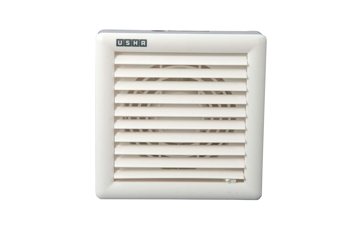 Usha Crisp Air Premia BV 150 mm (6‑Inch) Exhaust Fan for Bathroom| 100% Copper Motor | Automatic Front Shutter | Low‑Noise | Rust‑Proof Body & Blades | White