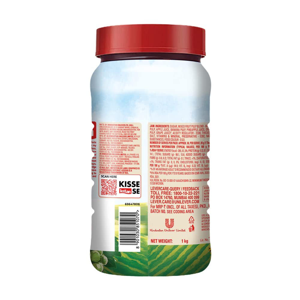 Kissan Mixed Fruit Jam 1 kg Bottle