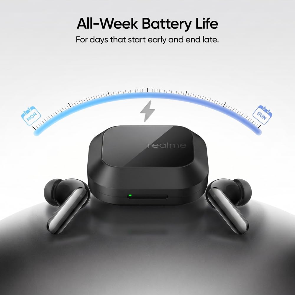 realme Buds Air 8 Pro TWS Earbuds with 11mm+6mm Dual DAC Drivers| 55dB ANC| 6-Mic VPU| 3D Spatial Audio |50H Playtime| IP55 Rating (Master Black)
