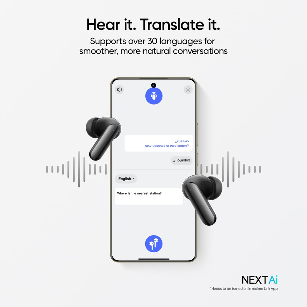 realme Buds Air 8 Pro TWS Earbuds with 11mm+6mm Dual DAC Drivers| 55dB ANC| 6-Mic VPU| 3D Spatial Audio |50H Playtime| IP55 Rating (Master Black)