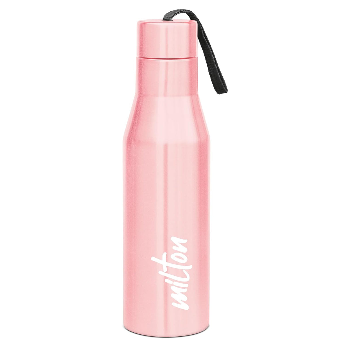 MILTON Super 1000 Stainless Steel Water Bottle 1 ltr, Single Walled, ISI Certified I Leak Proof Lid, Rust Proof I For School, Office, Gym I Light Pink