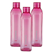 Cello Venice Plastic Water Bottle | Unbreakable and Hygienic | Perfect for staying hydrated at the school,college, work, gym and outdoor adventures Water Bottle | 1 Litre | Set of 3, Pink