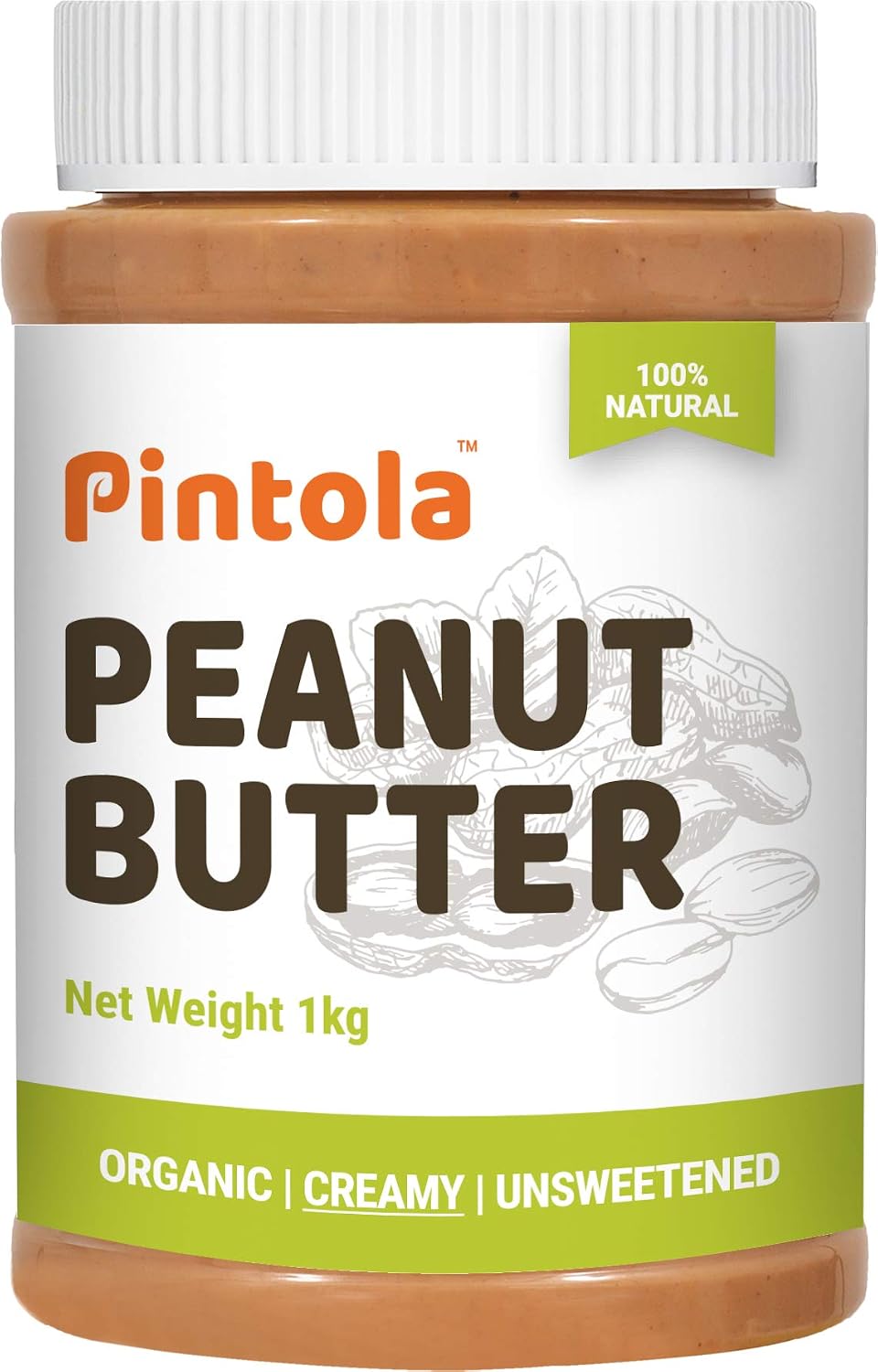 PINTOLA Organic Peanut Butter (Creamy) (1kg) (Pack of 3)