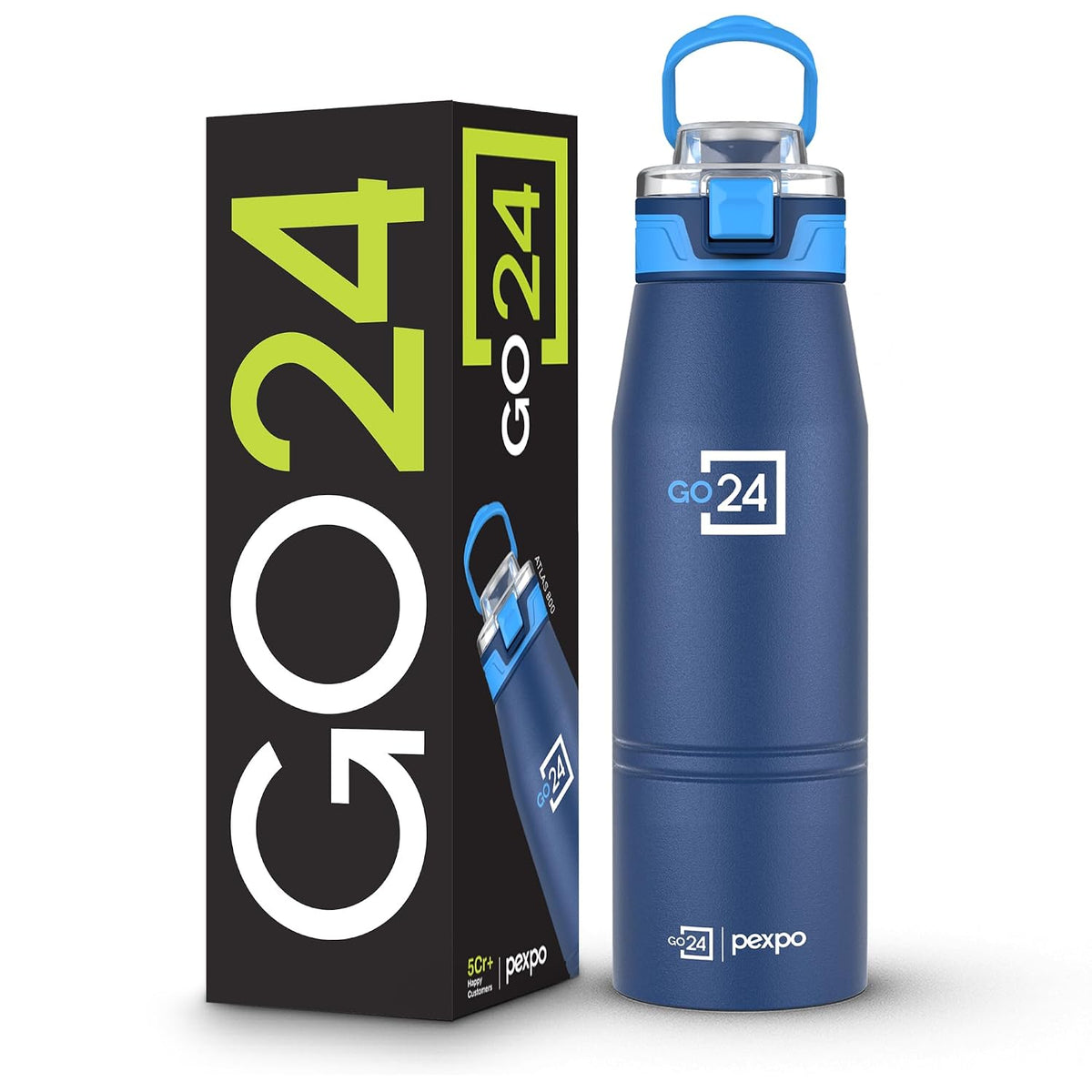 Stainless Steel Water Bottle Atlas Denim Blue 740ml