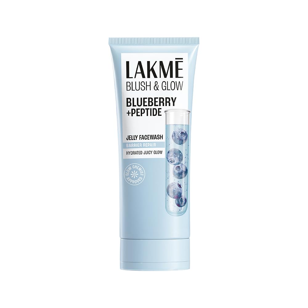 LAKME Blush &amp; Glow, Blueberry + Peptide Gentle Jelly Facewash,