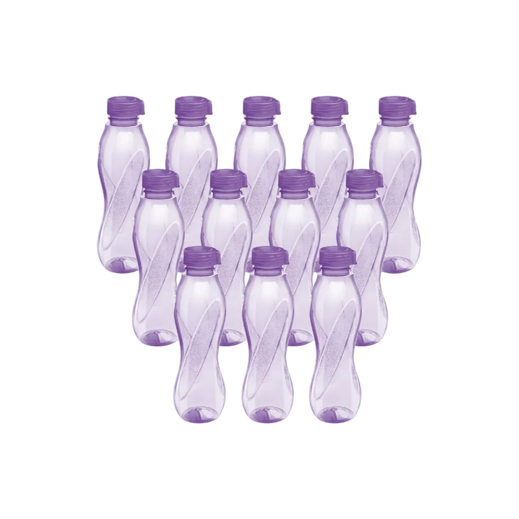 MILTON Oscar 1000 Pet Water Bottles, 1 Litre Each, Set of 12, Purple Reusable Plastic Fridge Bottle Set, BPA Free and Leak Proof Bottles for Travel, Work