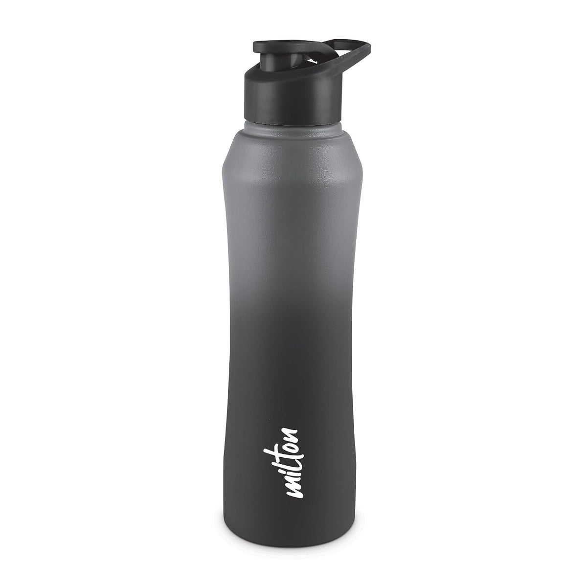 MILTON Comet 1000 ISI Certified Stainless Steel Water Bottle I Leak Proof I Rust proof I Single Walled I Ideal for Office, School, Home, Gym, 1000 ml,Black & Grey