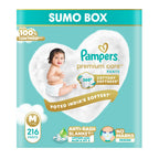 Pampers Premium Care Pant Style Baby Diapers M 216 Count | No Marks Design | Voted India’s #1 Softest Diaper | All in 1 diaper with 360 Cottony Softness