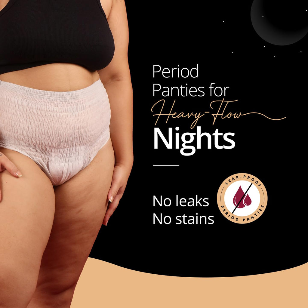 Carmesi Disposable Period Panties for Women - Pack of 4 (XL-XXL) | 360° Protection for Super Heavy Flow | Leak Proof & No Rashes | Maternity Panties | All Night Protection | Ultra Absorbent Core