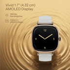 boAt Chrome Ivory Smart Watch for Women, co-Designed with GIVA, 1.7" AMOLED Display, 1000 nits Brightness, Premium Metallic Build, Female Wellness Tracker smartwatch for Women (Pearl Glow)