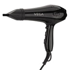 Vega Pro Touch 1800-2000 Watts Professional Hair Dryer With 2 Detachable Nozzles (Vhdp-02) Miss Dazzle Styling Set, Hair Straightener With Ceramic Coated Plates & 19 Mm Barrel Hair Curler, Black