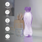 MILTON Oscar 1000 Pet Water Bottles, 1 Litre Each, Set of 12, Purple Reusable Plastic Fridge Bottle Set, BPA Free and Leak Proof Bottles for Travel, Work