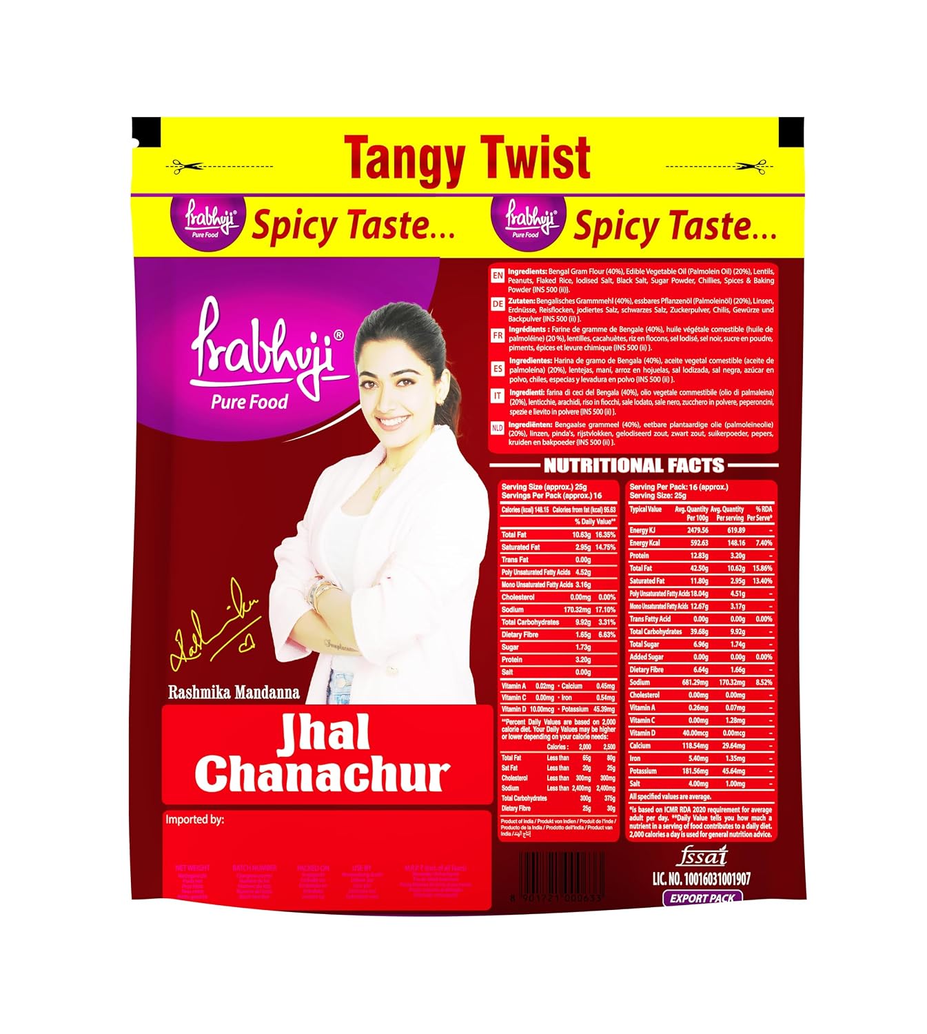 Prabhuji Pure Food Jhal Chanachur Tangy Twist Namkeen 900g