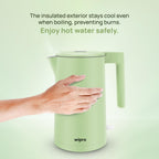 wipro ABS Elato BK211 Cool Touch Double Layer Electric Kettle, 1.7 Litres, Anti-Rust Shield, Super Fast Heating, 3X Protection-Overheating, Dry Boil & Auto Shut-Off,1200 Watts, 2 Years Warranty, Green