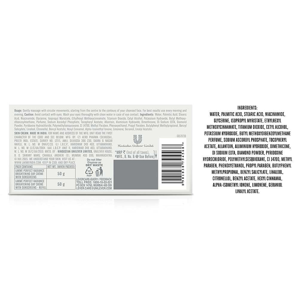 LAKMÉ Absolute Perfect Radiance Day Creme With Refill Pack (50G + 50G), Cream