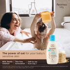 Aveeno Baby Daily Moisture Wash and Shampoo (100ml) | Cleanses hair & body | Oat kernel extract & glycerin | Tear-free, soap-free, paraben-free, hypoallergenic | US #1 Pediatrician recommended