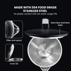 Sujata 1380 W Electric Kettle EK01 1.5 Litre | Strix Controller | Cool Touch | 3 Way Auto Shut Off | Stainless Steel | Double Wall Cool Touch | 360 Degree base | Black