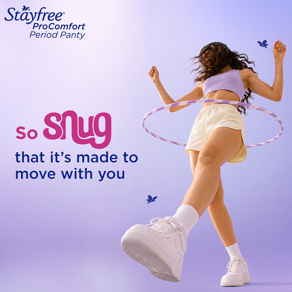 Stayfree ProComfort Period Panty for Women | Disposable Period Pants Pack of 10, M - L | Air Soft Cover | 360° Leakage Protection for Heavy Flow | Snug Fit | Odour Control