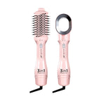 Ikonic Me 3-In-1 Express Styler Hot Air Brush For Women, 1200W Hair Dryer Brush With 1.5-Inch Ceramic Titanium Tourmaline Barrel, Blow Dryer, Hair Straightener, Volumizer Brush, Fast Drying, Frizz-Free Styling, Pink