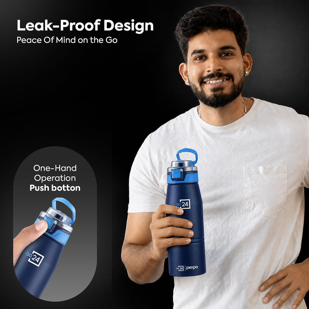 Stainless Steel Water Bottle Atlas Denim Blue 740ml