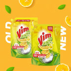 Vim Dishwash Liquid 3 L pouch | Removes 100+ Odours & Grease in 1 wash | With the power of 100 Lemons