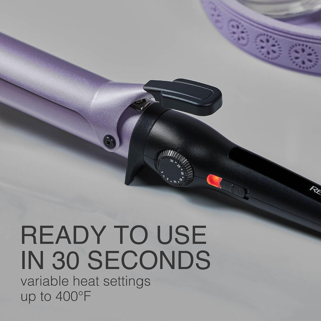 Remington 1.25" Anti-static Curling Iron with Titanium Protection, Fast Heating, Ceramic Barrel for Big and Bulky Waves and Added Body, Auto Shut-Off