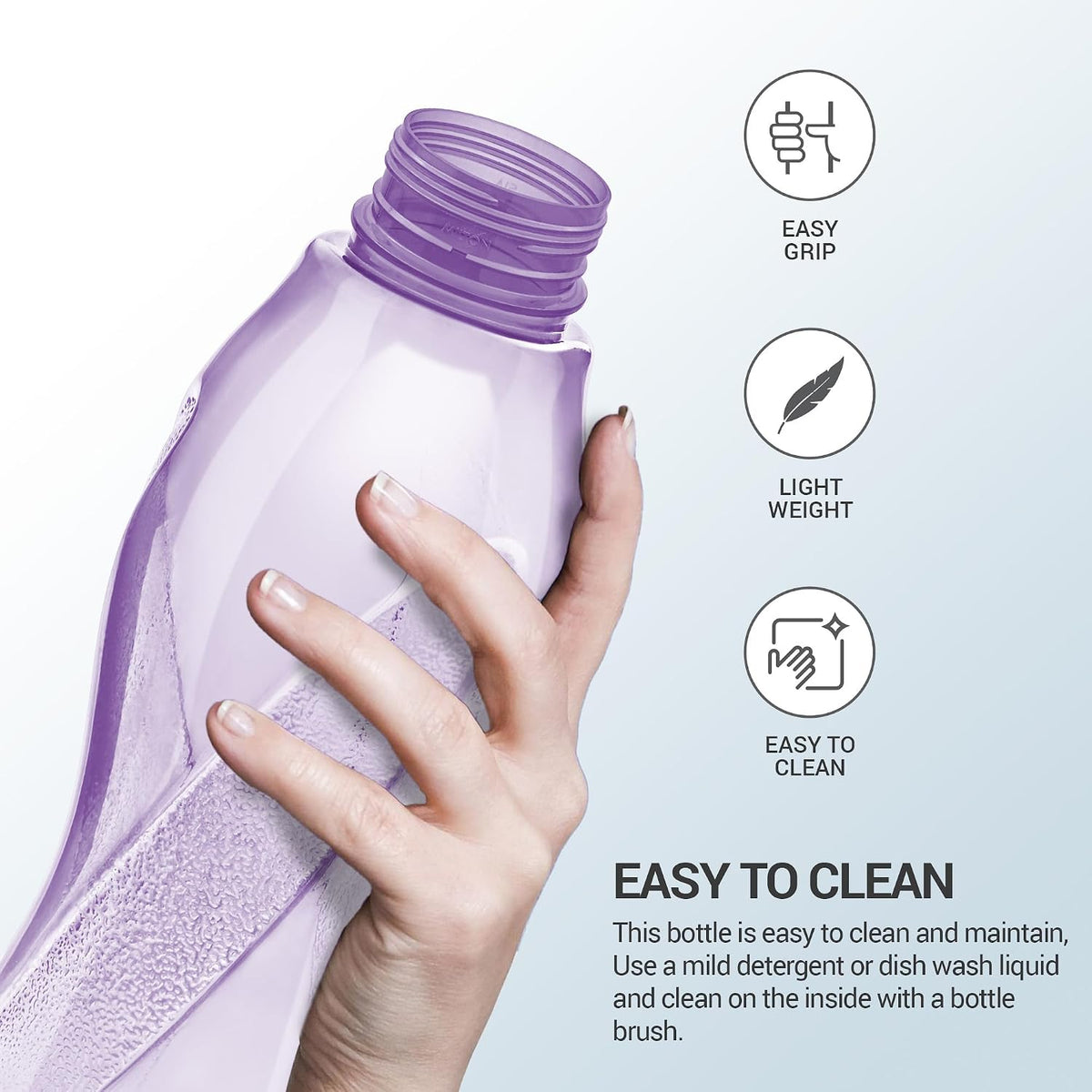 MILTON Oscar 1000 Pet Water Bottles, 1 Litre Each, Set of 12, Purple Reusable Plastic Fridge Bottle Set, BPA Free and Leak Proof Bottles for Travel, Work