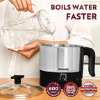 Borosil 1 L Omni Stainless Steel Electric Kettle | Made in India | Temperature Control Knob, Overheat Protection | 360° Rotating Base | Auto Cut-Off | 1 Year Warranty