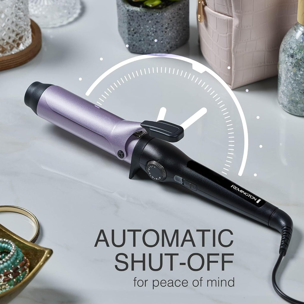 Remington 1.25" Anti-static Curling Iron with Titanium Protection, Fast Heating, Ceramic Barrel for Big and Bulky Waves and Added Body, Auto Shut-Off