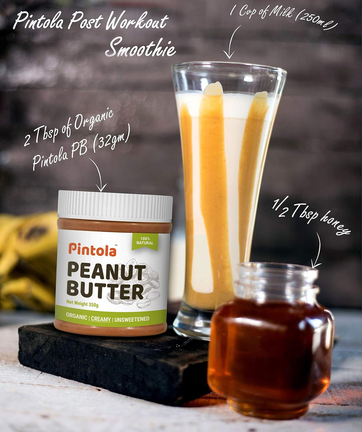 PINTOLA Organic Peanut Butter (Creamy) (1kg) (Pack of 3)