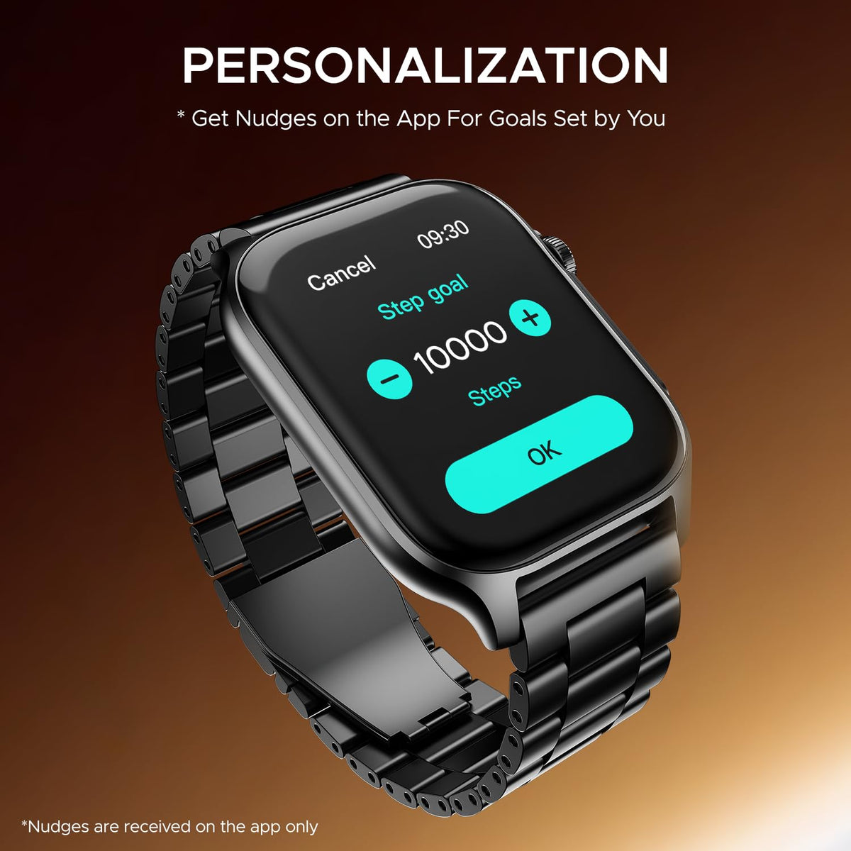 boAt Ultima Ember smartwatch with 1.96” AMOLED Display, AOD, Personalized Fitness Nudges, Functional Crown,100+ Sports Modes, Create Your Own Watchface, smartwatch for man and Woman (Steel Black)