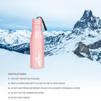 MILTON Super 1000 Stainless Steel Water Bottle 1 ltr, Single Walled, ISI Certified I Leak Proof Lid, Rust Proof I For School, Office, Gym I Light Pink
