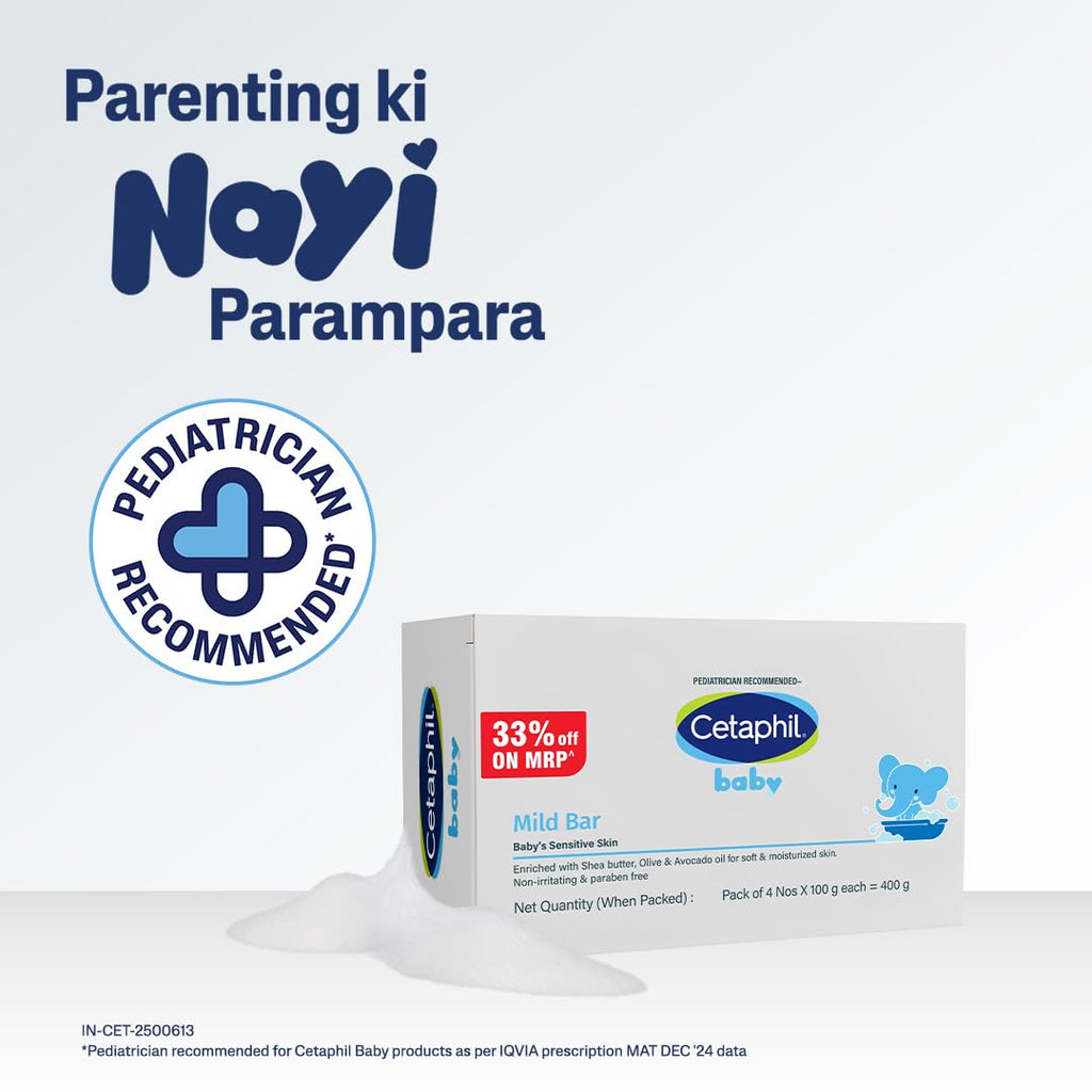 Cetaphil Baby Mild Cleansing Bar for Newborns &amp; Babies 4 x 100 gm