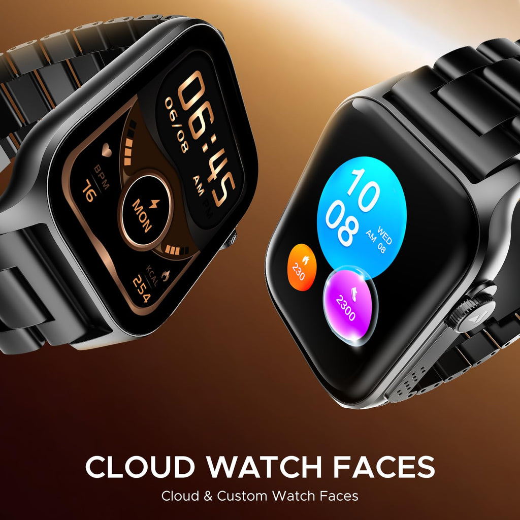 boAt Ultima Ember smartwatch with 1.96” AMOLED Display, AOD, Personalized Fitness Nudges, Functional Crown,100+ Sports Modes, Create Your Own Watchface, smartwatch for man and Woman (Steel Black)