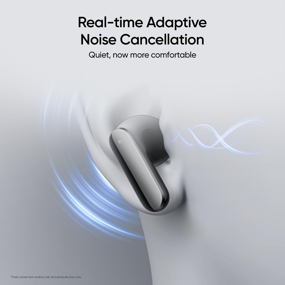 realme Buds Air 8 Pro TWS Earbuds with 11mm+6mm Dual DAC Drivers| 55dB ANC| 6-Mic VPU| 3D Spatial Audio |50H Playtime| IP55 Rating (Master Black)