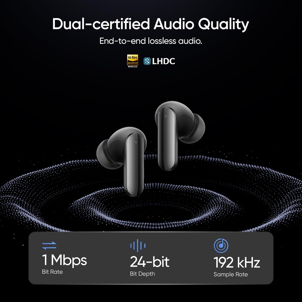 realme Buds Air 8 Pro TWS Earbuds with 11mm+6mm Dual DAC Drivers| 55dB ANC| 6-Mic VPU| 3D Spatial Audio |50H Playtime| IP55 Rating (Master Black)