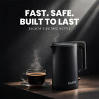 Sujata 1380 W Electric Kettle EK01 1.5 Litre | Strix Controller | Cool Touch | 3 Way Auto Shut Off | Stainless Steel | Double Wall Cool Touch | 360 Degree base | Black