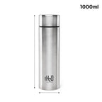 CELLO H2O Stainless Steel Water Bottle For Office & Daily Use 1000 ml, Silver | Single Wall Freezer & Fridge Safe, Lightweight & Stylish Leakproof Rustproof Steel Water Bottle For School, Gym & Travel