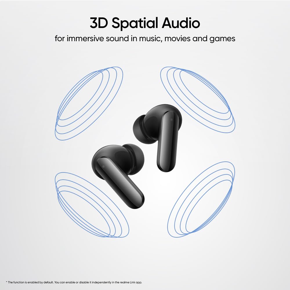 realme Buds Air 8 Pro TWS Earbuds with 11mm+6mm Dual DAC Drivers| 55dB ANC| 6-Mic VPU| 3D Spatial Audio |50H Playtime| IP55 Rating (Master Black)