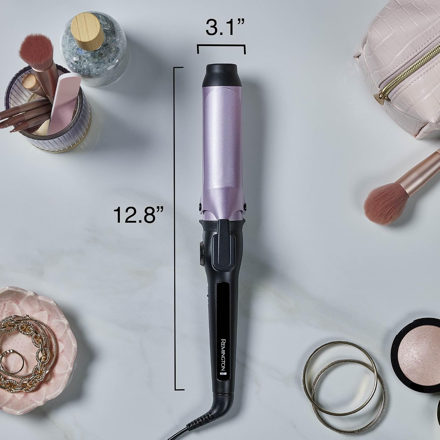 Remington 1.25" Anti-static Curling Iron with Titanium Protection, Fast Heating, Ceramic Barrel for Big and Bulky Waves and Added Body, Auto Shut-Off