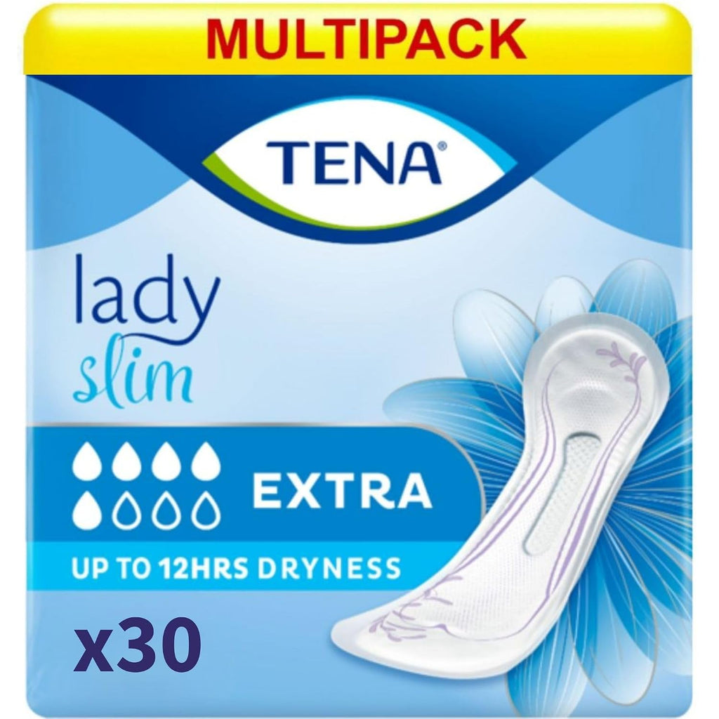 TENA Lady Extra Bladder Control Pads for Medium,Unexpected Urine Leaks | 30 Pcs | Incontinence Pads for Women | 31 Cm Long | World's Leading Incontinence Brand