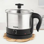 Borosil 1 L Omni Stainless Steel Electric Kettle | Made in India | Temperature Control Knob, Overheat Protection | 360° Rotating Base | Auto Cut-Off | 1 Year Warranty