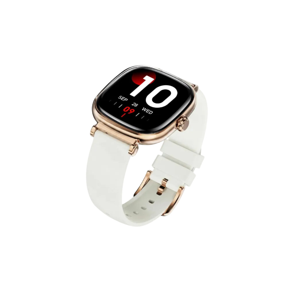 boAt Chrome Ivory Smart Watch for Women, co-Designed with GIVA, 1.7" AMOLED Display, 1000 nits Brightness, Premium Metallic Build, Female Wellness Tracker smartwatch for Women (Pearl Glow)