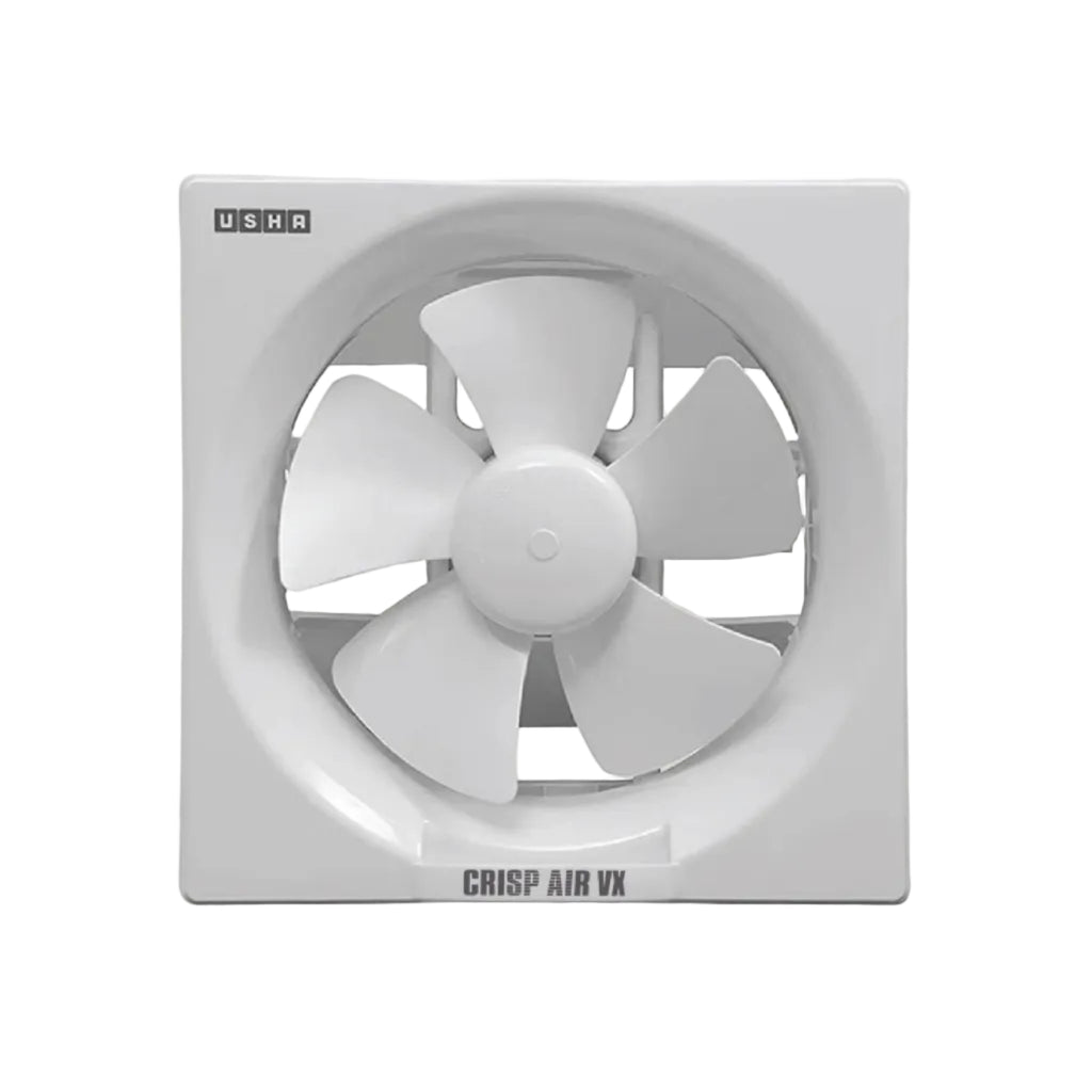 USHA Crisp Air VX 200mm (8-Inch) Exhaust Fan for Bathroom | 100% Copper Motor | Inbuilt Back Shutters |Detachable Oil & Dust Collector | Thermal Fuse Protection | Quiet Operation | White