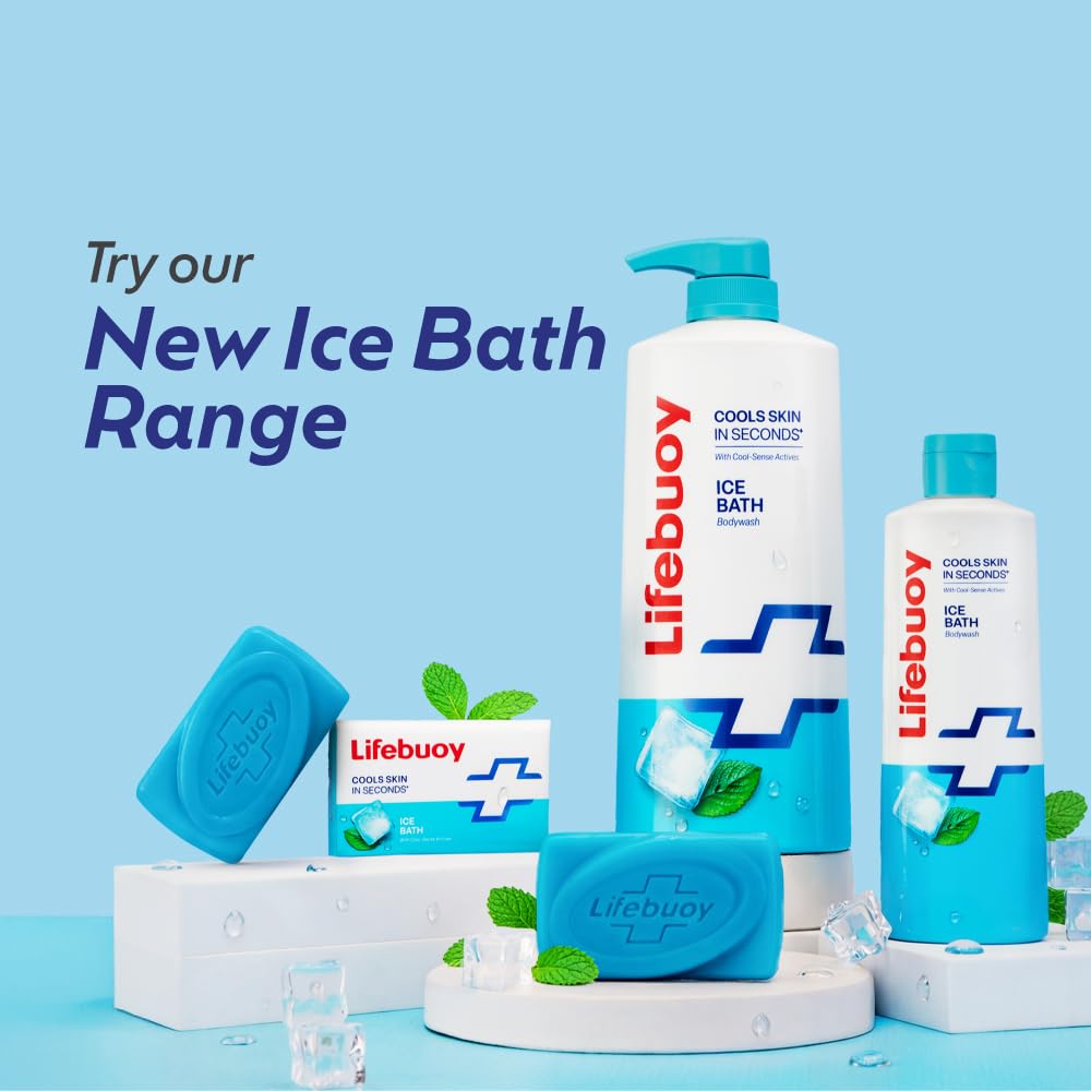 LIFEBUOY Ice Bath Soap Combo Pack of 5, 125g each, for Rapid Heat Relief, with Menthol and Cool Sense Actives, Refreshing Fragrance, Designed for Indian Summer, for Men and Women Visit the Lifebuoy Store
