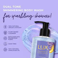 LUX Lavender & Vitamin C, Illuminating Body Wash, 400 ml, for Radiant and Detoxified Skin, with 100% Natural Origin Lavender & Himalayan Oil, Mild and Gentle, Plant Based Cleanser